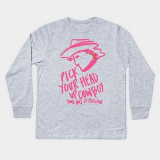 Pick Your Head Up - Pink Kids Long Sleeve T-Shirt